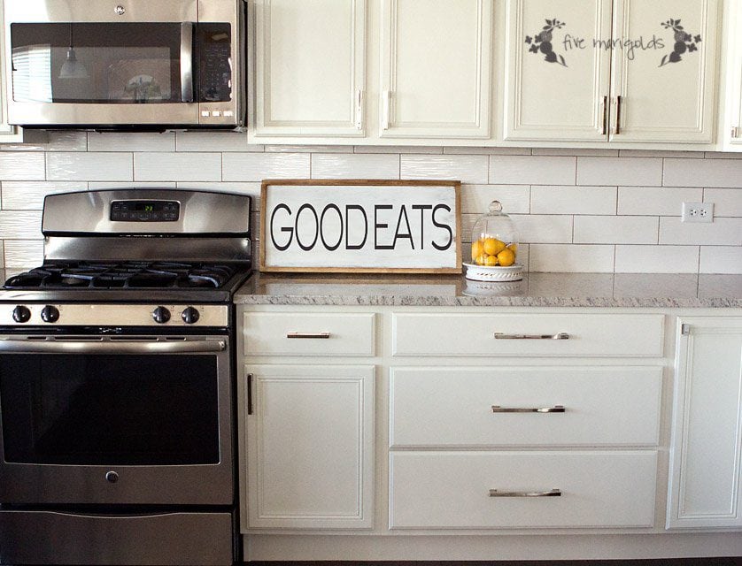 DIY Upcycled Good Eats Kitchen Sign | Five Marigolds