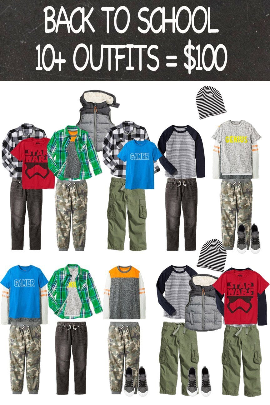 Back To School Wardrobe for Boys - Capsule Wardrobe under $150 | Five Marigolds