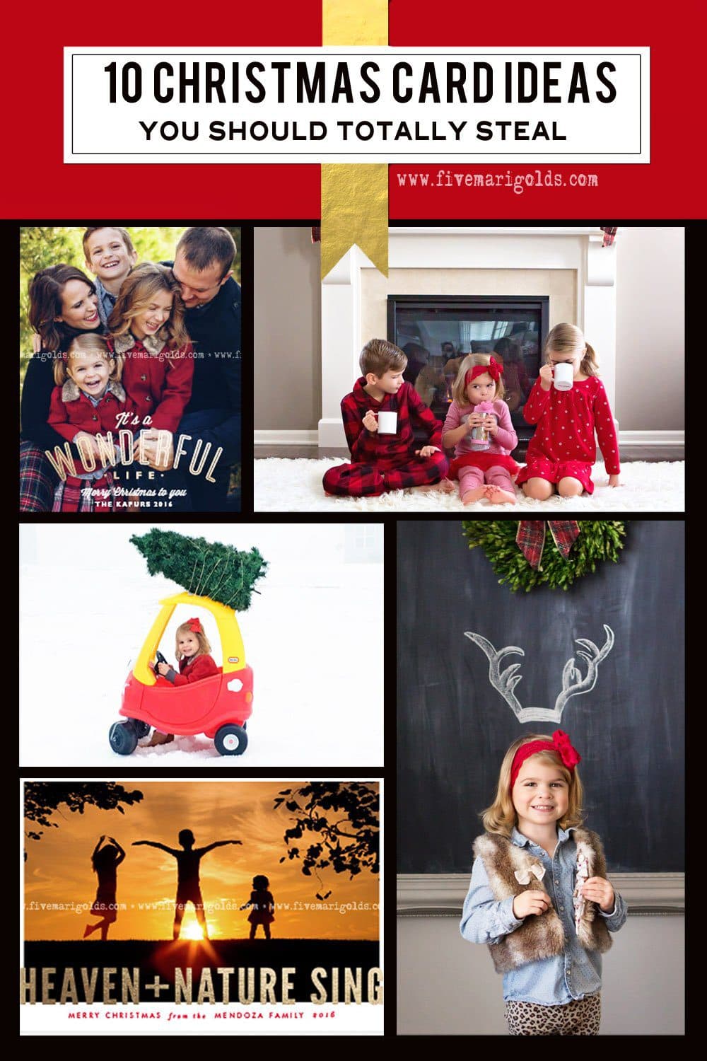10 Christmas Card Photography Ideas + FREE Template | Five Marigolds