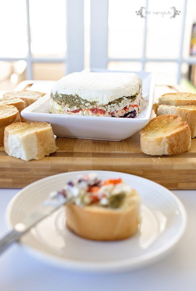 Pesto, Olive and Roasted Red Pepper Cheese Torta #ad # #LeakProofStorage