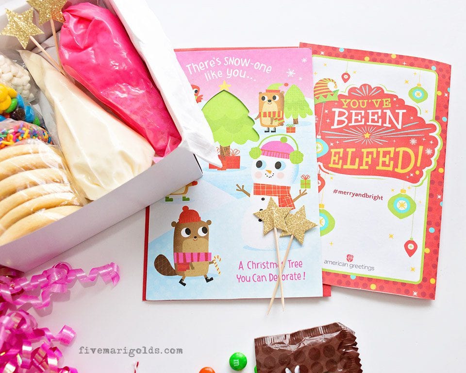 Great family gift idea: DIY cookie decorating kit. Include sugar cookies or gingerbread, frosting, and sprinkles. #MerryAndBright #ad