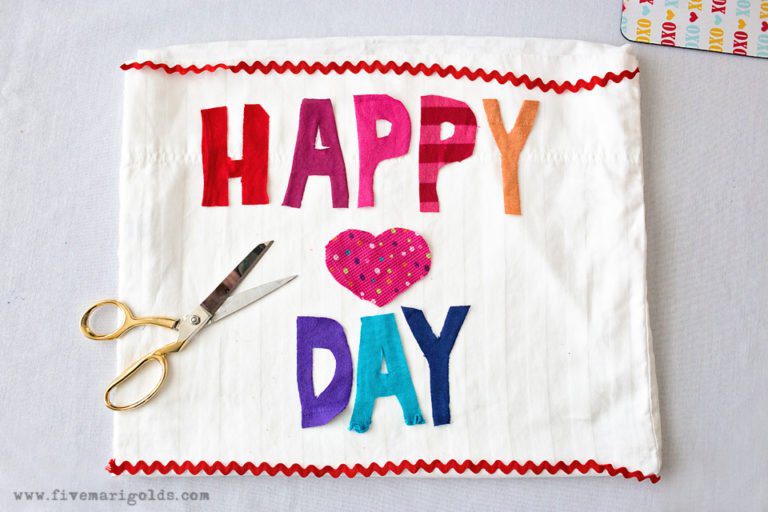 No-Sew Chair Cover and Free DIY Valentines Printables | Five Marigolds