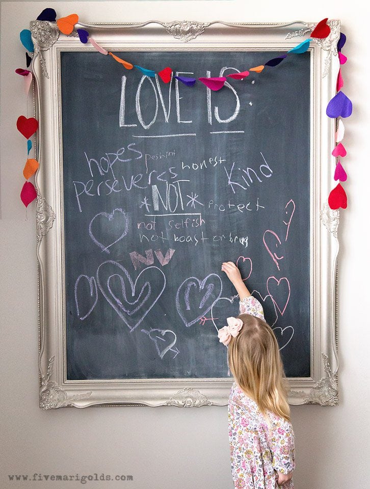 No-Sew Chair Cover and DIY Valentines | Five Marigolds
