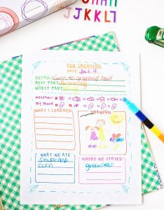 Brilliant! Free printable travel journal template for kids! Great for summer vacations and spring break travel. | Five Marigolds #FRAMFreshBreeze #ad