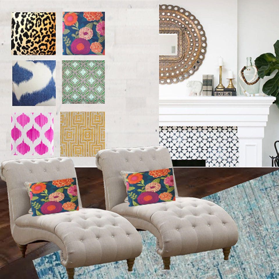 One Room Challenge - Neutral Living Room with Bold Color | Five Marigolds