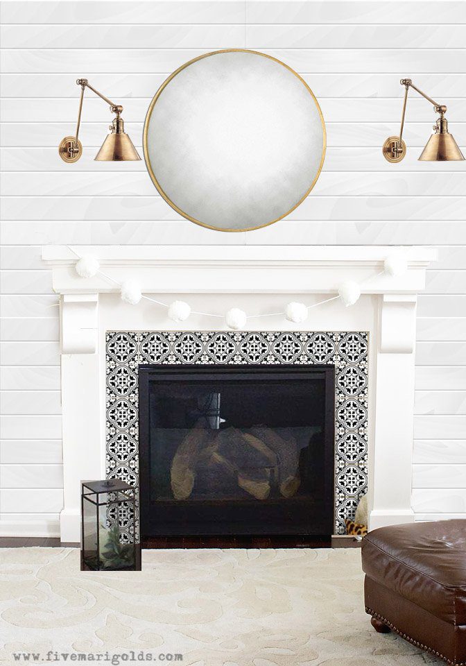 Living Room Makeover One Room Challenge featuring Stikwood Feature Wall | Five Marigolds