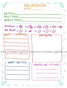 Mom Hacks for Traveling with Kids + FREE Printable Travel Journal Template for Kids | Five Marigolds #FRAMFreshBreeze #ad