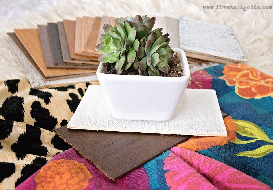 Living Room Makeover One Room Challenge featuring Stikwood Feature Wall | Five Marigolds
