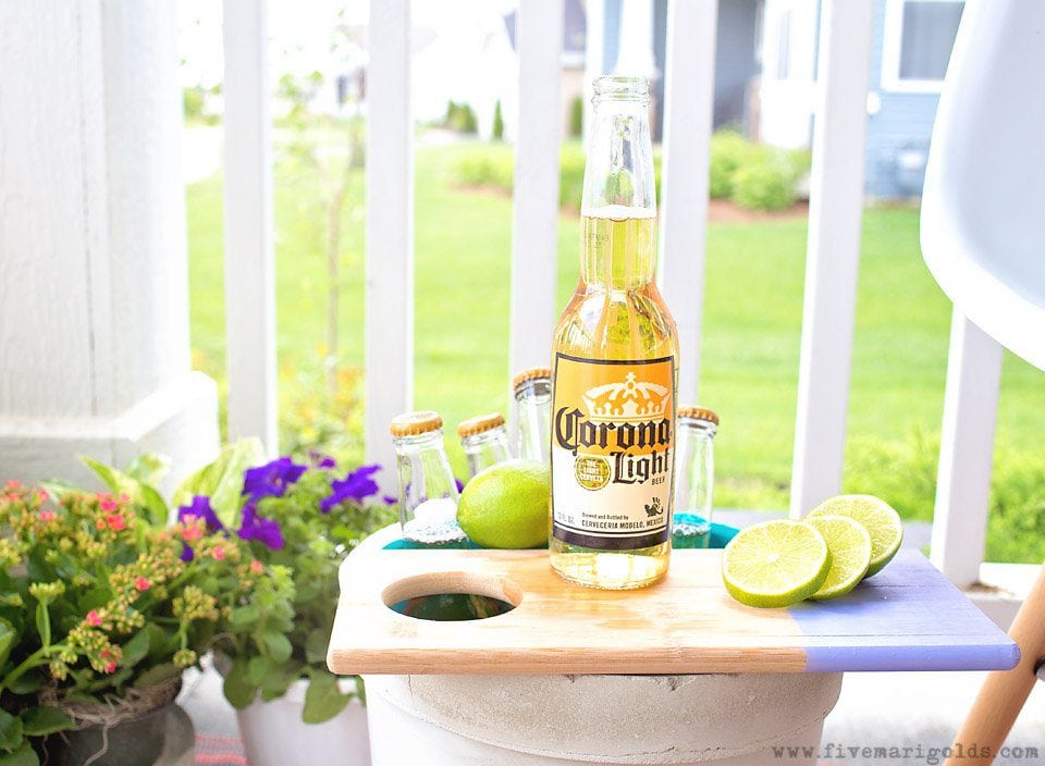 DIY Industrial Cooler + Convertible Planter for less than $10 | Five Marigolds #SummertimeCerveza #ad