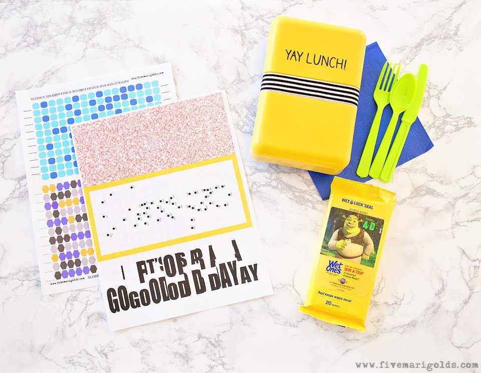 Secret Message Lunchbox Notes | Five Marigolds
