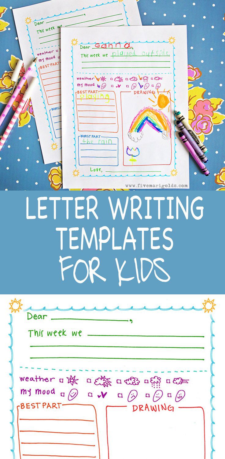 The free letter template for kids is great for pen pals, summer camp, and keeping in touch with pals and relatives over summer vacation!
