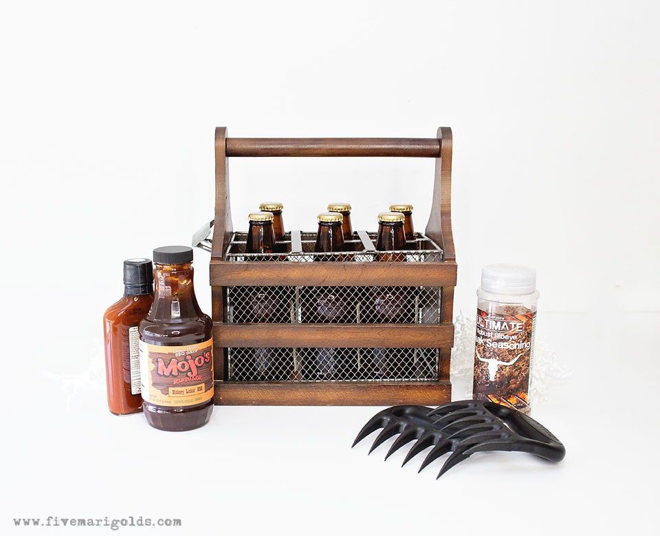 Wood crate holding beer. No Candy Easter Basket.