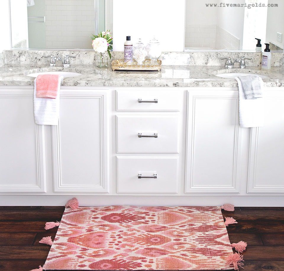Master Bathroom Mini Makeover. One Bathroom, styled two ways for spring
