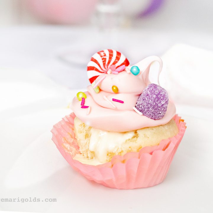 Sugarplum Fairy Nutcracker Cupcakes with White Chocolate Truffle Filling