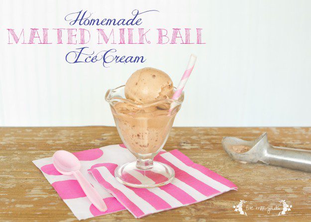 Homemade Malted Milk Ball Ice Cream | Five Marigolds