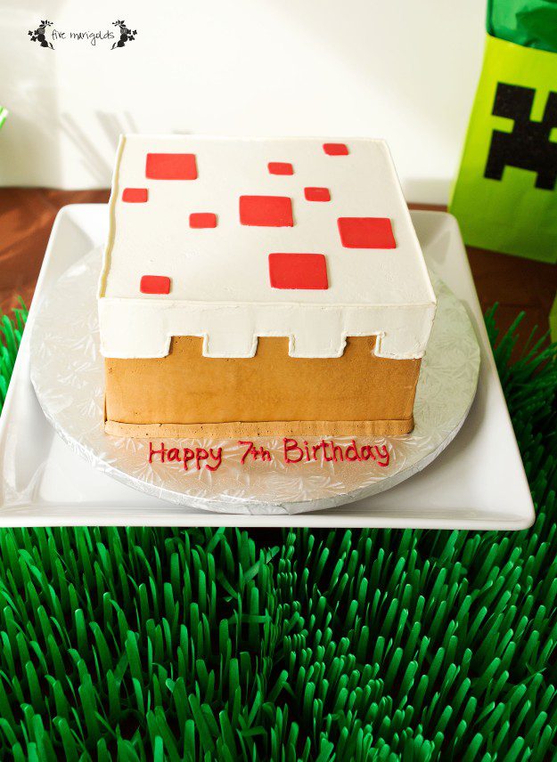 Minecraft Birthday Party Cake | Five Marigolds