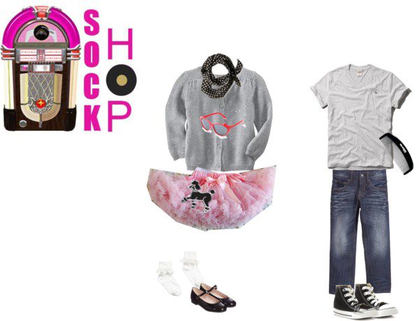 Shop your kids' closets for Halloween Costumes 50's Sock Hop | Five Marigolds