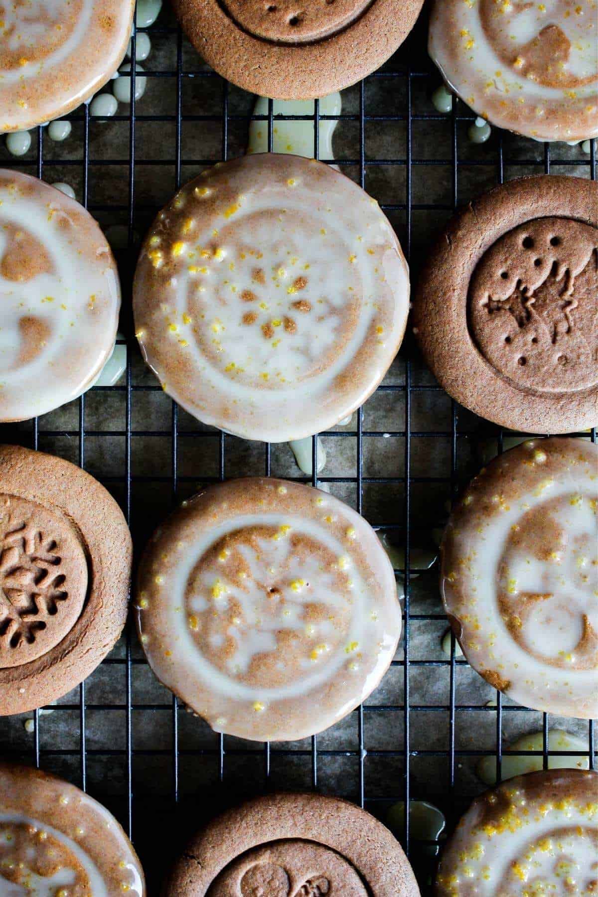 orange ginger cookies with glaze