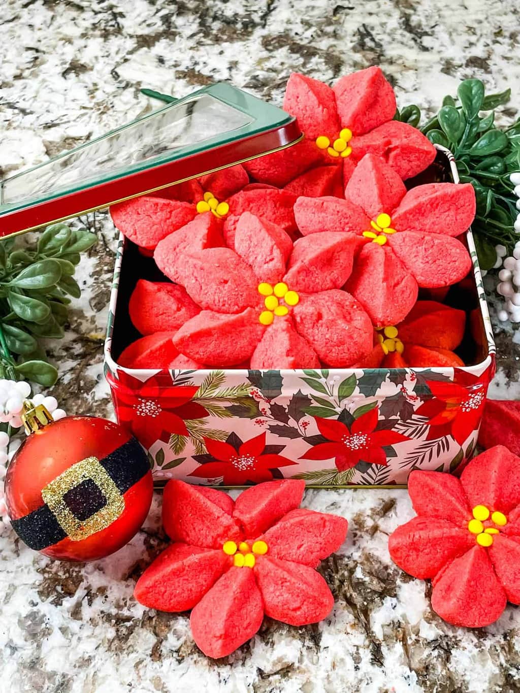 poinsettia cookies