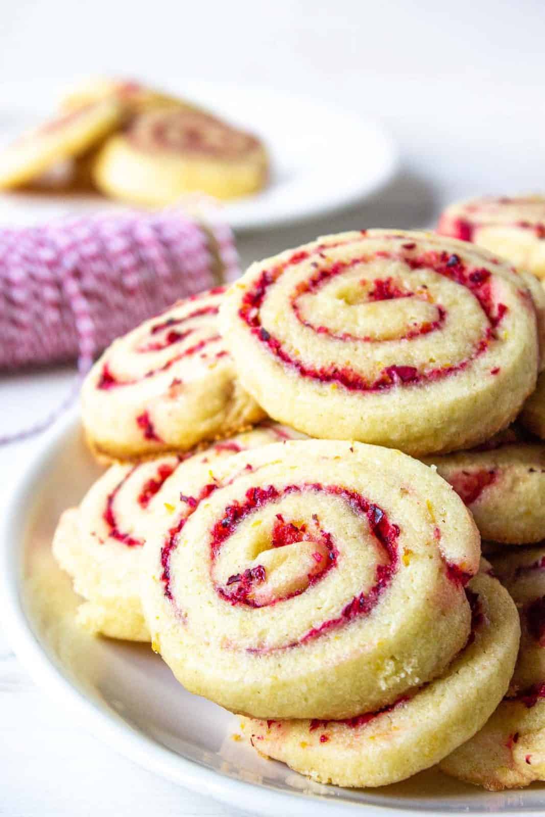 orange cranberry swirl cookies
