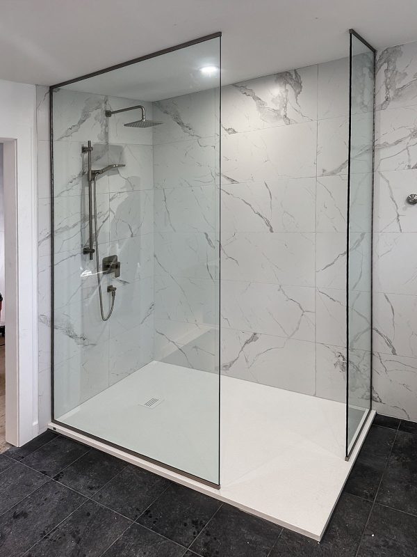 project fort showers open corner entry modern flush panels