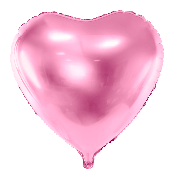 Balon foliowy z helem SERCE różowy PINK 45 cm 18"
