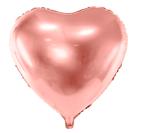 Balon foliowy z helem SERCE różowe złoto Rose Gold 45 cm 18"
