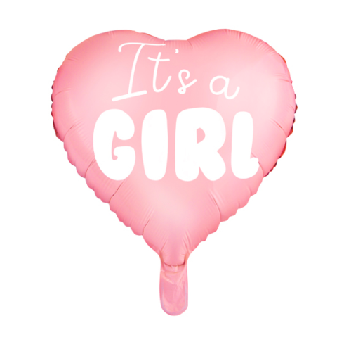 Balon foliowy z helem serce It's a GIRL 45 cm 18" Baby Shower