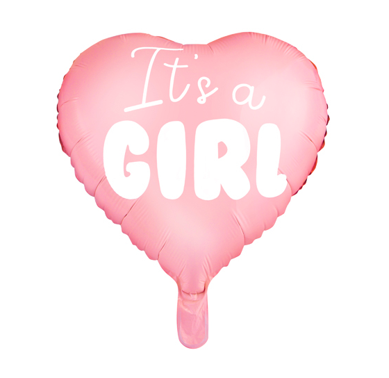 Balon foliowy z helem serce It's a GIRL 45 cm 18" Baby Shower