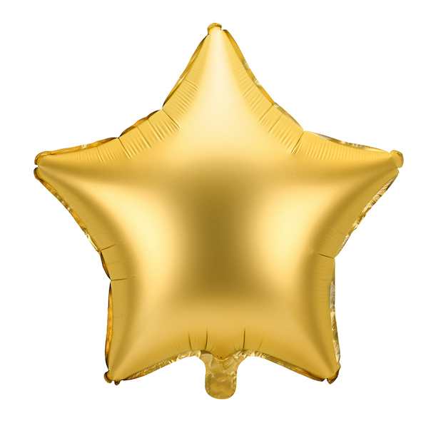 Balon foliowy z helem GWIAZDKA złoty mat GOLD 48 cm 19"