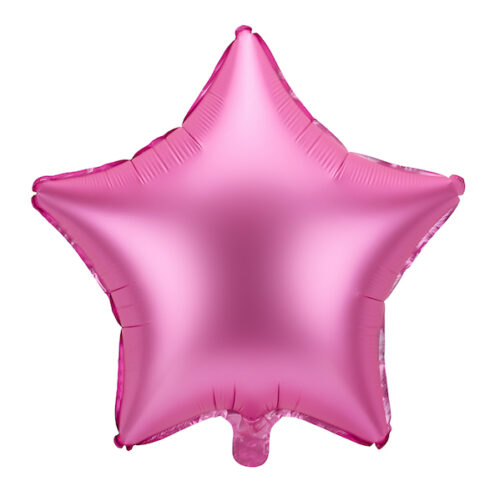 Balon foliowy z helem GWIAZDKA różowy mat PINK 48 cm 19"