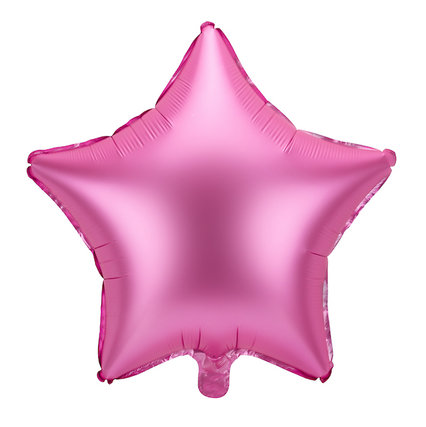 Balon foliowy z helem GWIAZDKA różowy mat PINK 48 cm 19"
