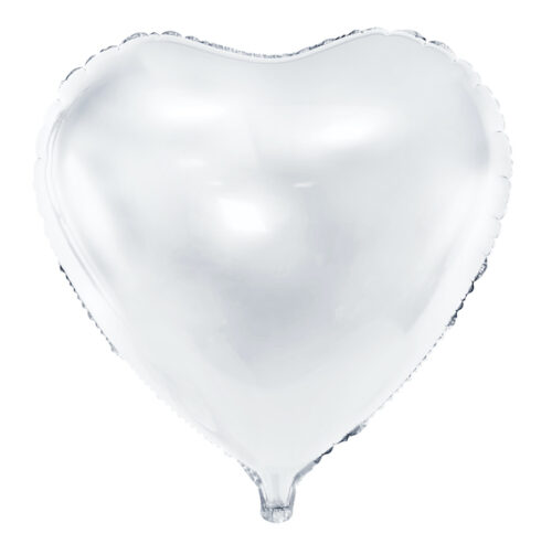 Balon foliowy z helem SERCE biały WHITE 45 cm 18"
