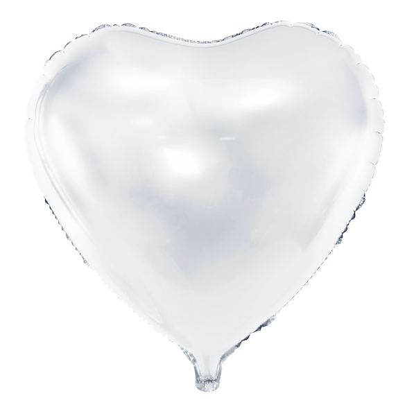 Balon foliowy z helem SERCE biały WHITE 45 cm 18"