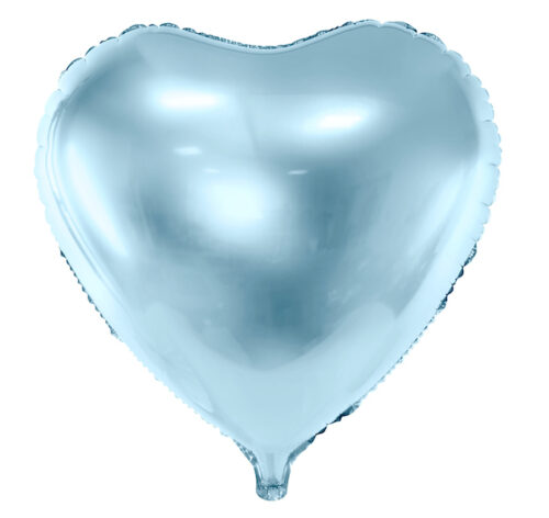 Balon foliowy z helem SERCE błękitny BABY BLUE 45 cm 18"