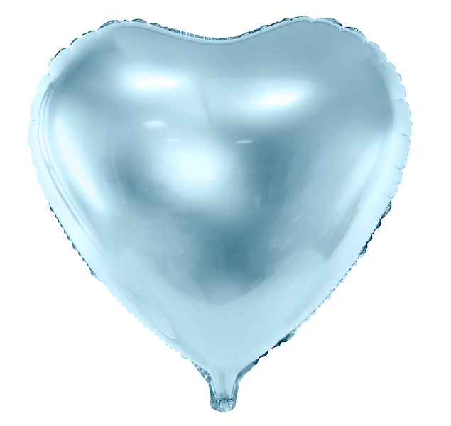 Balon foliowy z helem SERCE błękitny BABY BLUE 45 cm 18"