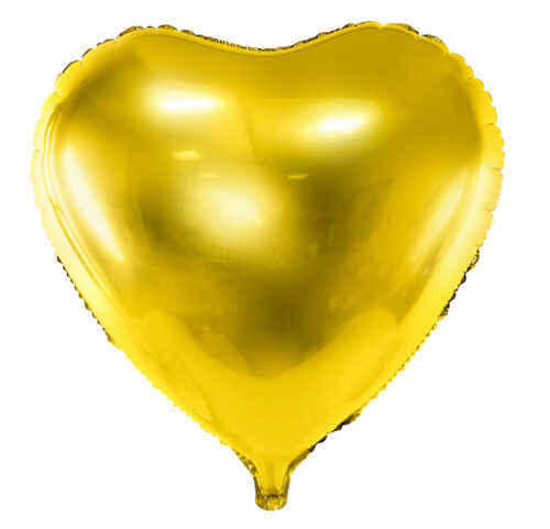 Balon foliowy z helem SERCE złoty GOLD 45 cm 18"