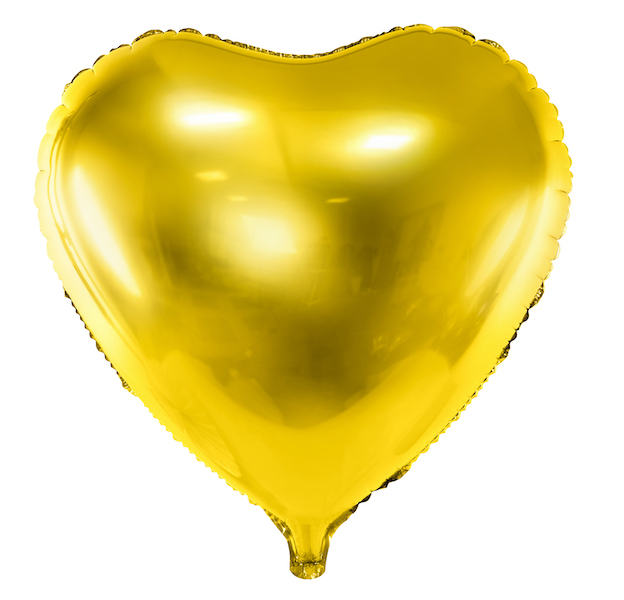 Balon foliowy z helem SERCE złoty GOLD 45 cm 18"