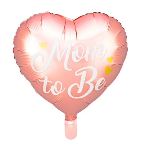 Balon foliowy z helem serce Mom to Be 45 cm 18" Baby Shower Narodziny Dziecka