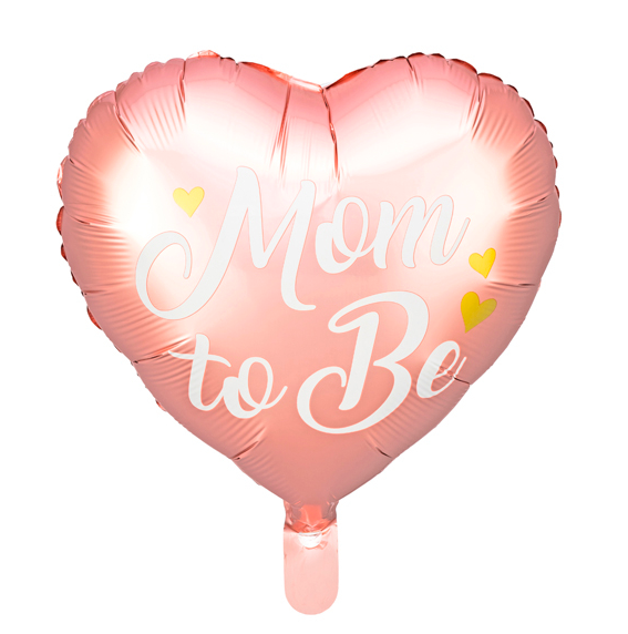 Balon foliowy z helem serce Mom to Be 45 cm 18" Baby Shower Narodziny Dziecka