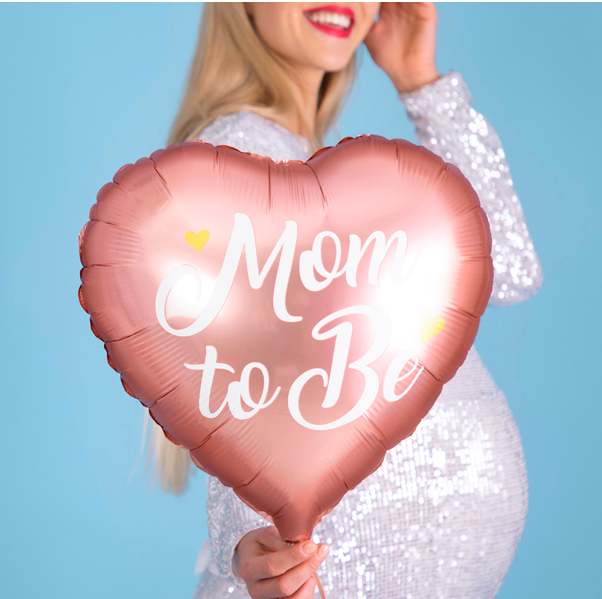 Balon foliowy z helem serce Mom to Be 45 cm 18" Baby Shower Narodziny Dziecka - Image 2