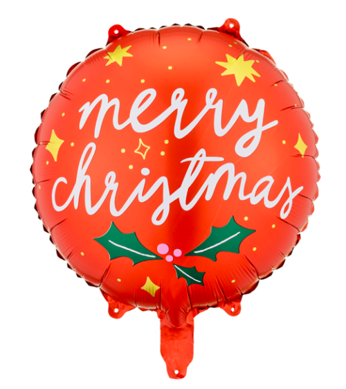 Balon foliowy z helem okrągły Merry Christmas 14"
