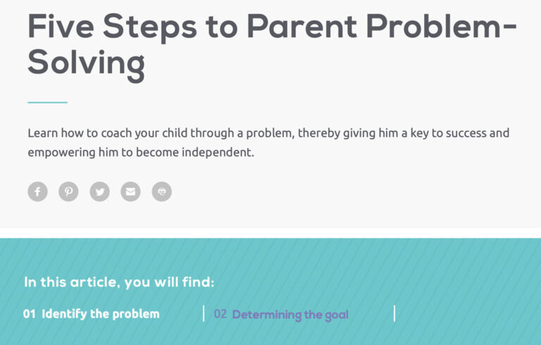Five Steps to Parent Problem-Solving