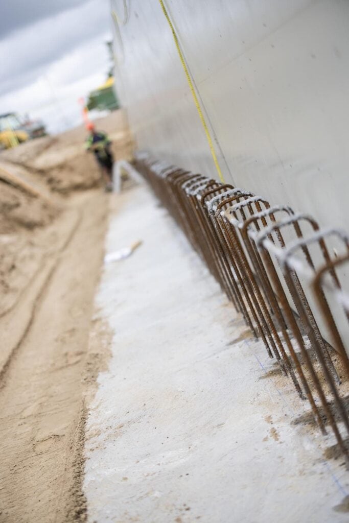 Nærbillede af betonarbejde i København