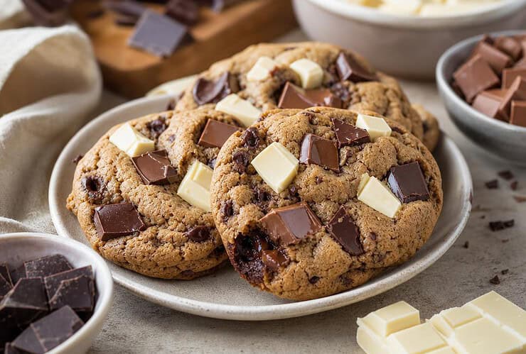 les cookies trois chocolats