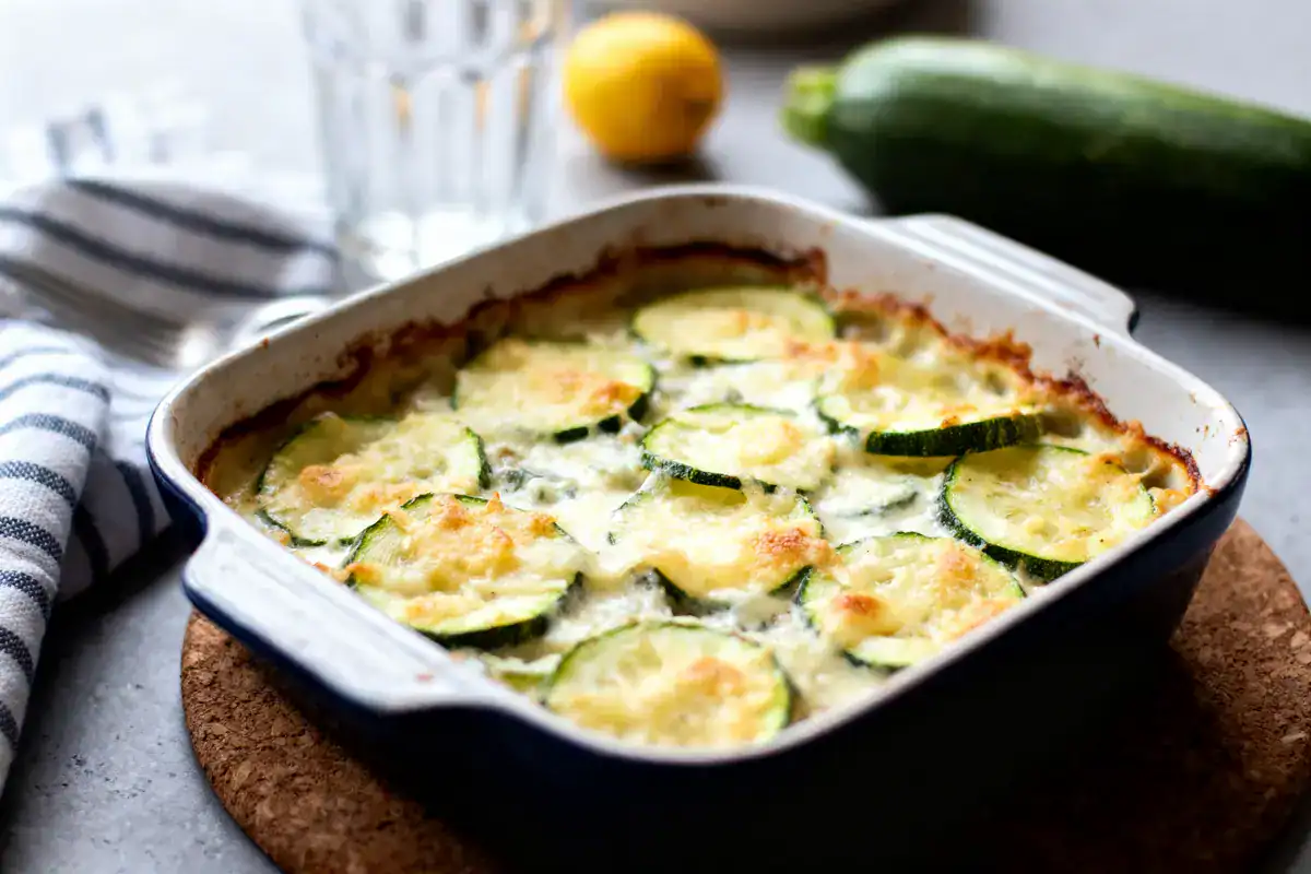 Gratin de courgettes sans œufs