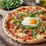oeuf sur une pizza