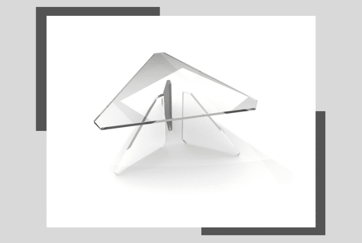 triangle glass table