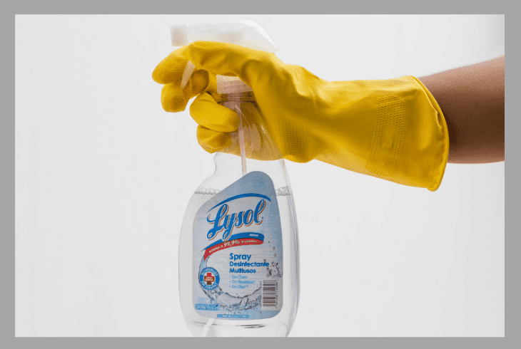 spray lysol on wood