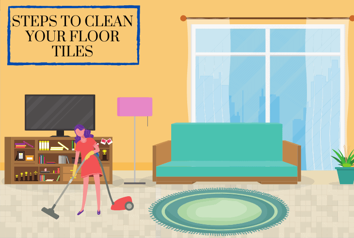 steps to clean floor tiles